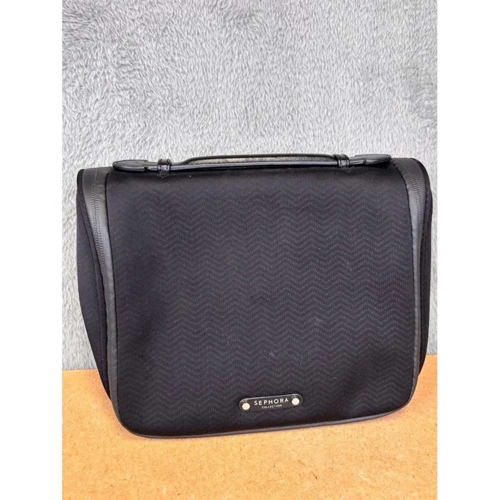 Sephora Collection Black Chevron Hanging Toiletry Bag‎ Travel Organizer Case